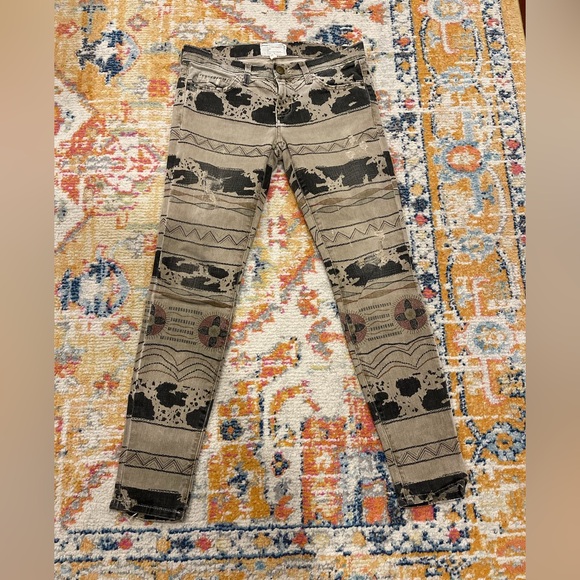 Current Elliot tribal print distressed skinny ankle - Picture 1 of 8